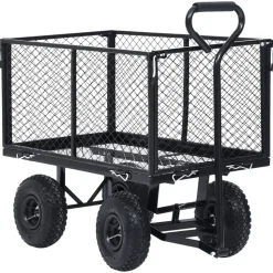 vidaXL Tuinwagen 350 kg zwart