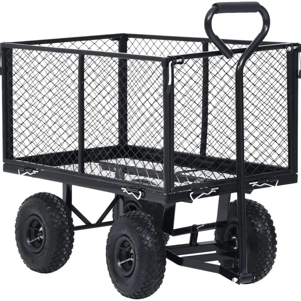 vidaXL Tuinwagen 350 kg zwart