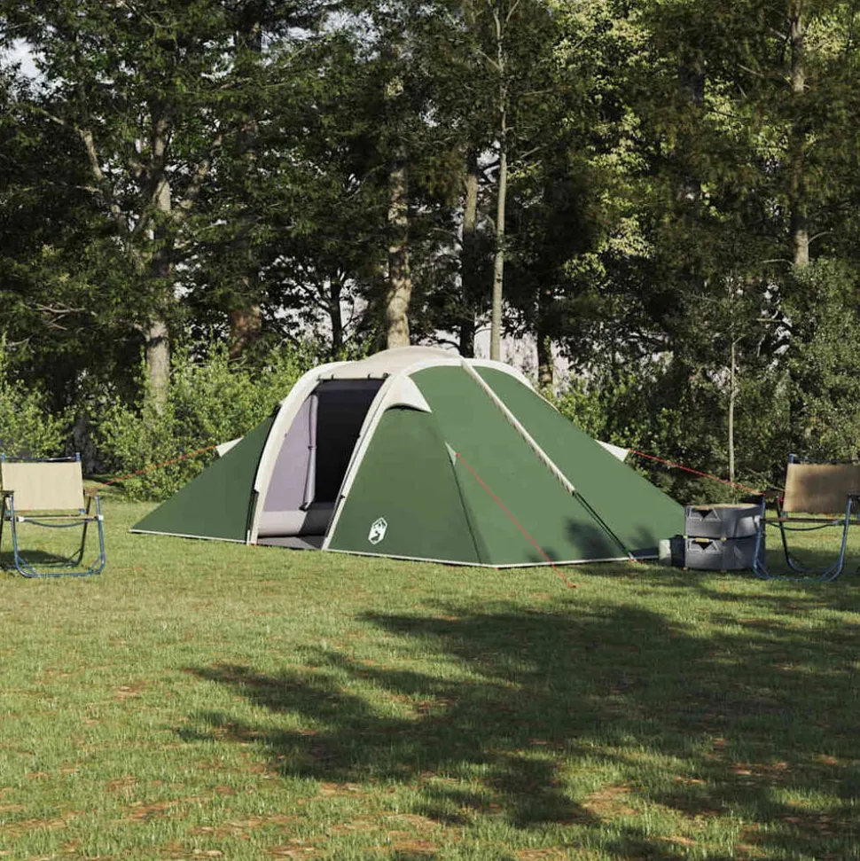 vidaXL Tunnel tent met dak met opslag Groen 510 x 240 x 156 cm taft