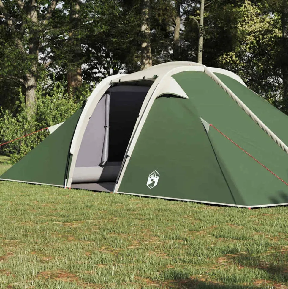 vidaXL Tunnel tent met dak met opslag Groen 510 x 240 x 156 cm taft
