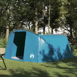 vidaXL Tunnel Tent 4-Person met dak Blauw en Grijs 318 x 275 x 140 cm