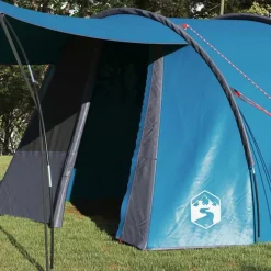 vidaXL Tunnel Tent 4-Person met dak Blauw en Grijs 740 x 370 x 220 cm