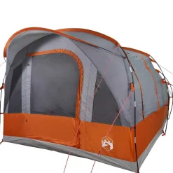 vidaXL Tunneltent 3-persoons waterdicht grijs en oranje