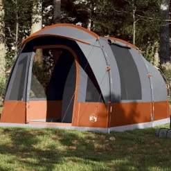 vidaXL Tunneltent 3-persoons waterdicht grijs en oranje