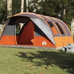 vidaXL Tunneltent 5-persoons waterdicht grijs en oranje