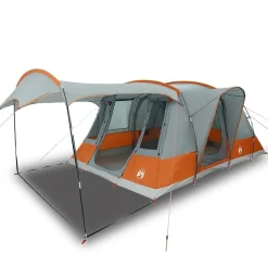vidaXL Tunneltent 5-persoons waterdicht grijs en oranje