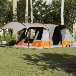 vidaXL Tunneltent 5-persoons waterdicht grijs en oranje