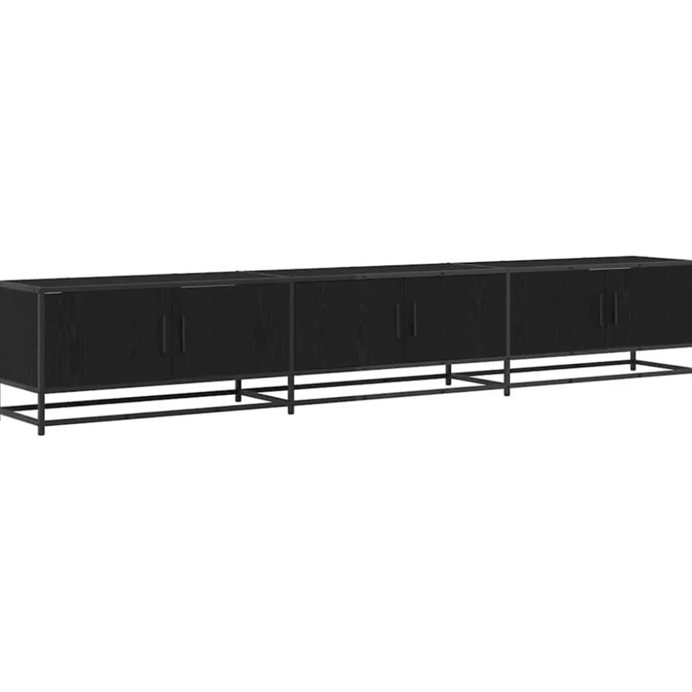 vidaXL TV Eenheden 2 pcs Zwart Eiken 240 x 35 x 41 cm Bewerkt hout