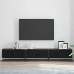 vidaXL TV Eenheden 2 pcs Zwart Eiken 240 x 35 x 41 cm Bewerkt hout