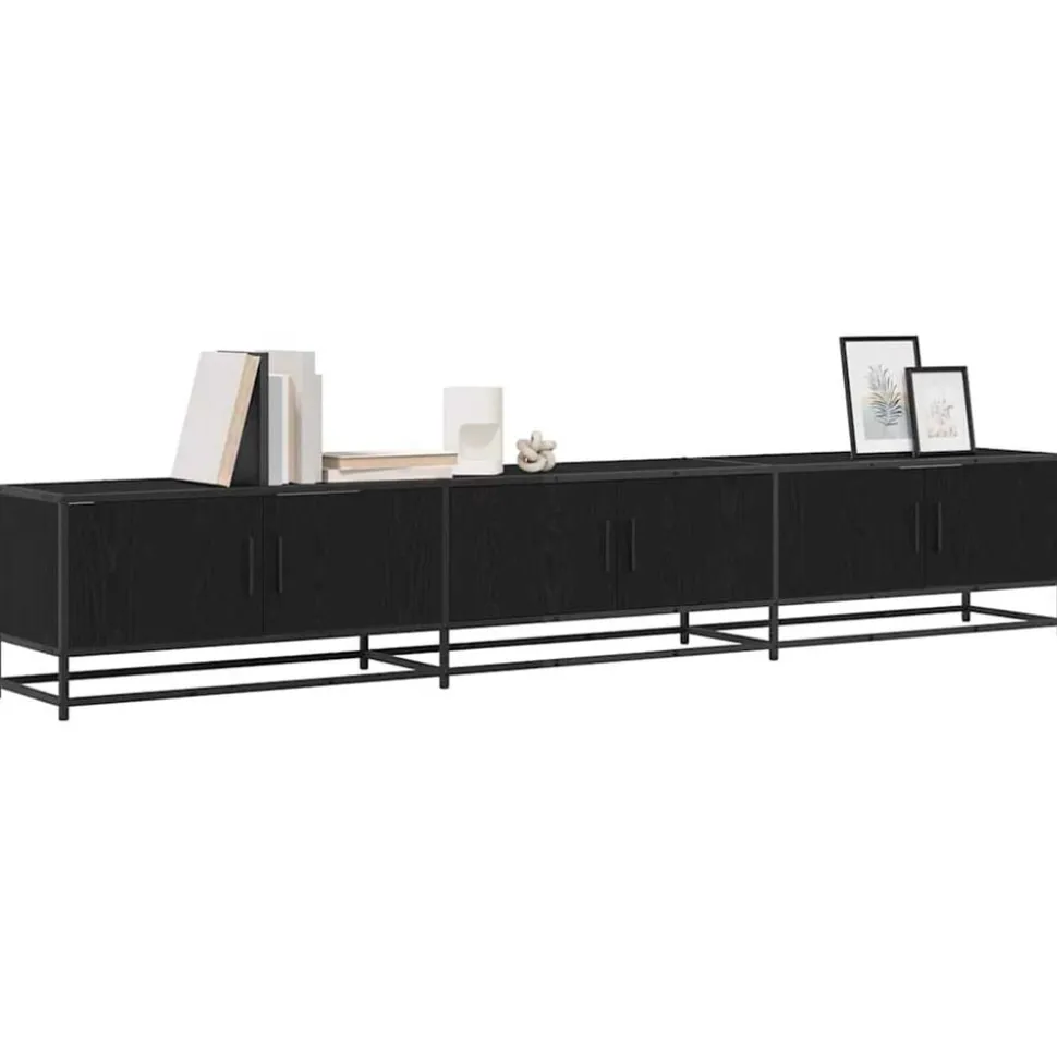 vidaXL TV Eenheden 2 pcs Zwart Eiken 240 x 35 x 41 cm Bewerkt hout