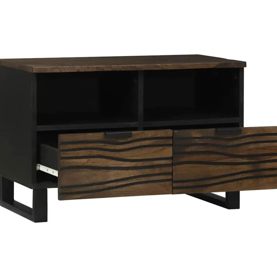 vidaXL TV Eenheden met lade Walnotenhout 70 x 33 x 46 cm Bewerkt hout