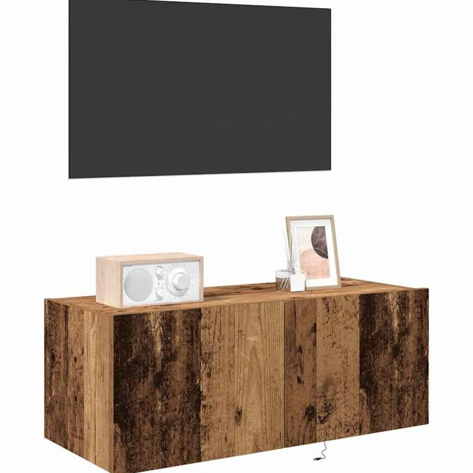 vidaXL TV Wandkast Oud Hout 80 x 35 x 31 cm Bewerkt hout