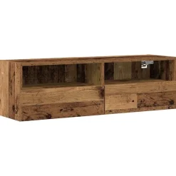 vidaXL TV Wandkast Oud hout 100 x 30 x 30 cm Bewerkt hout