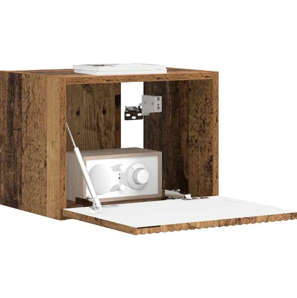 vidaXL TV Wandkast Oud Hout 39 x 31 x 29,5 cm Bewerkt hout