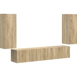 vidaXL TV Wandkast Set Wandgemonteerd 4 pcs Sonoma Eiken Bewerkt hout