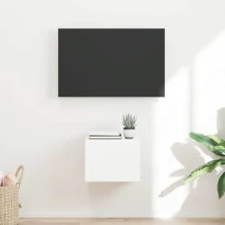 vidaXL TV Wandkast Wandgemonteerd Wit 39 x 31 x 29,5 cm Bewerkt hout