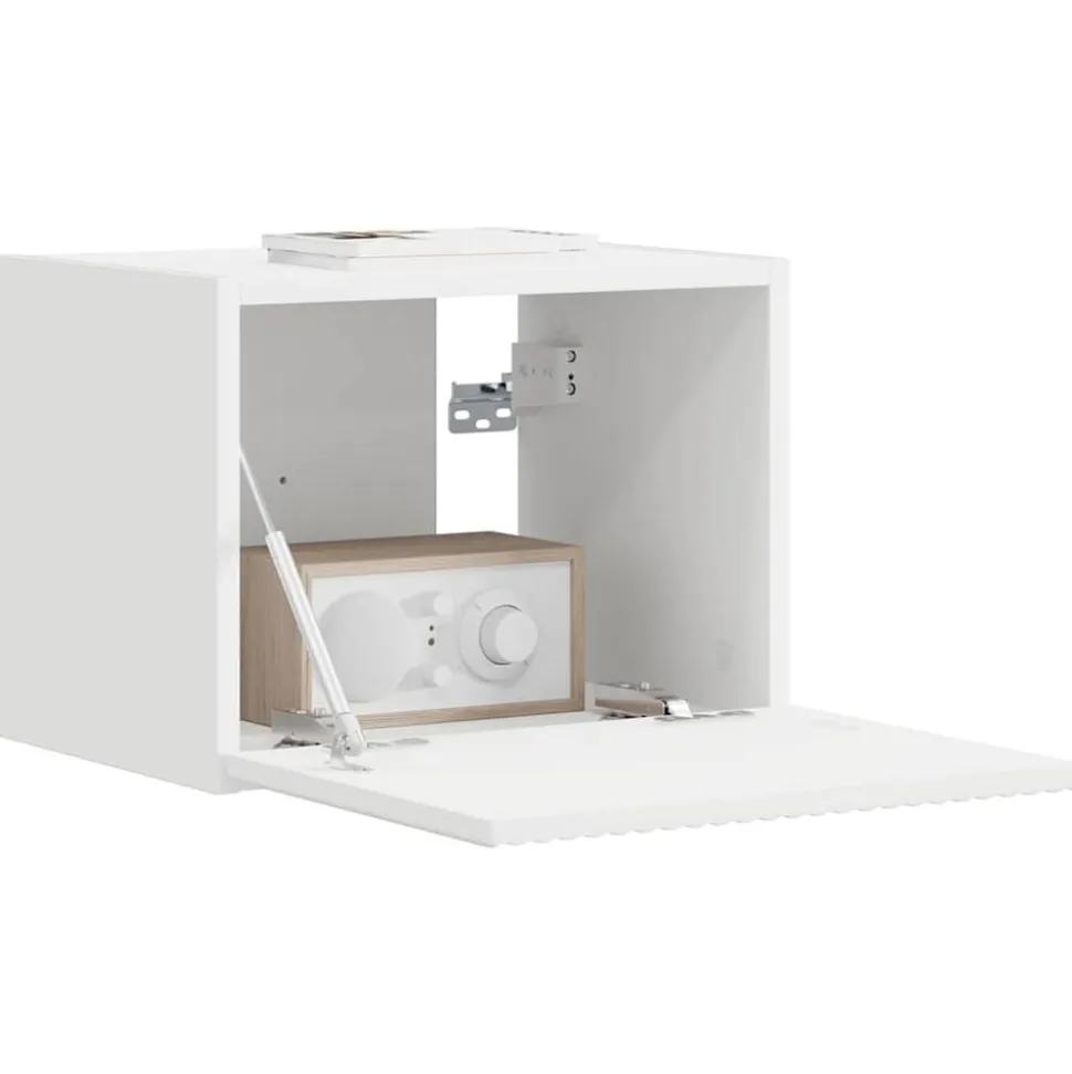 vidaXL TV Wandkast Wandgemonteerd Wit 39 x 31 x 29,5 cm Bewerkt hout