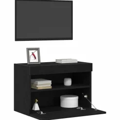 vidaXL TV Wandkast Zwart eiken 60 x 30 x 40 cm Bewerkt hout