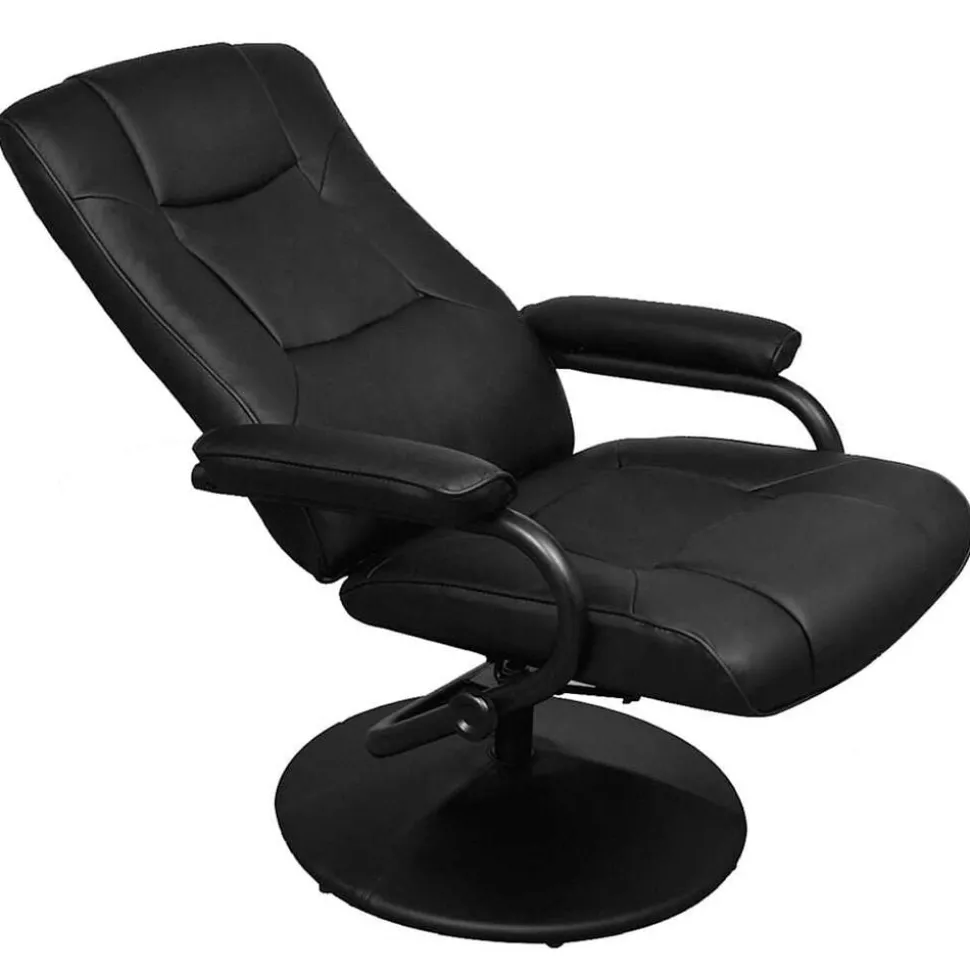 vidaXL Tv-fauteuil met voetenbankje kunstleer zwart