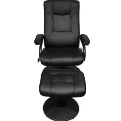 vidaXL Tv-fauteuil met voetenbankje kunstleer zwart