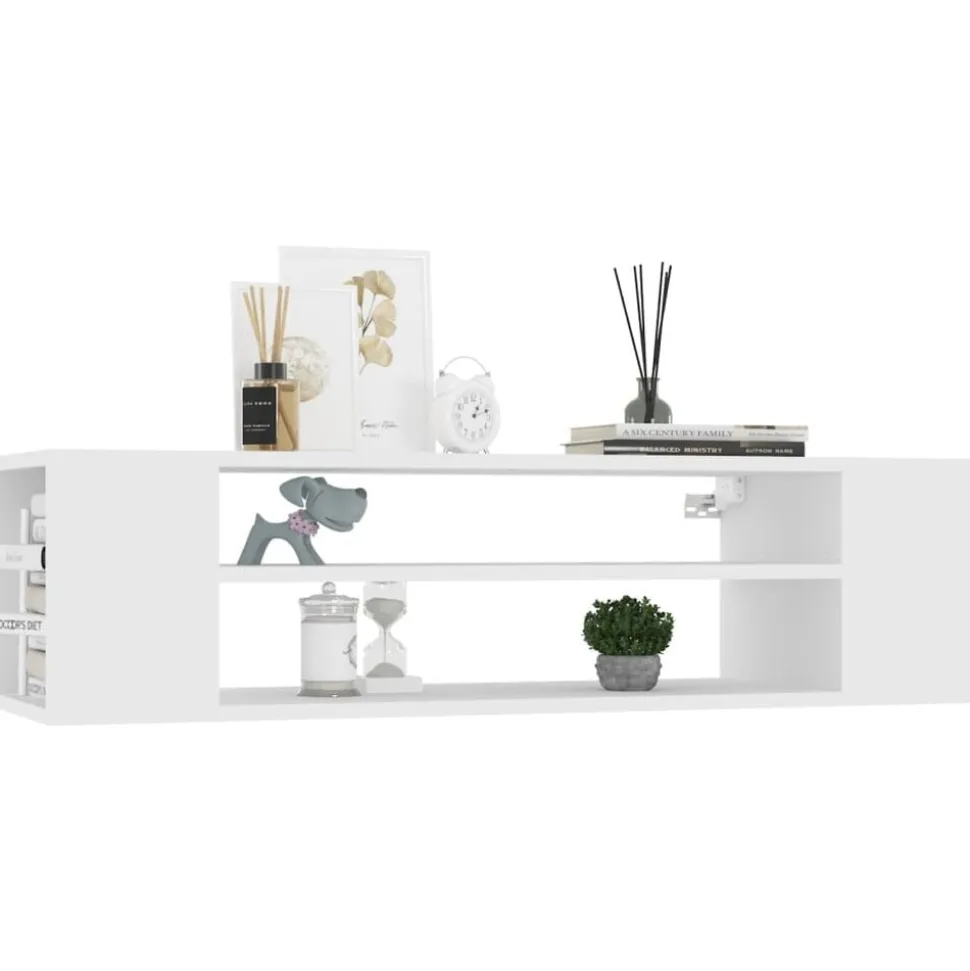 vidaXL Tv-hangmeubel 100x30x26,5 cm bewerkt hout wit