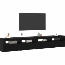 vidaXL TV-kast 2 pcs Zwart Eiken 240 x 35 x 40 cm Bewerkt hout