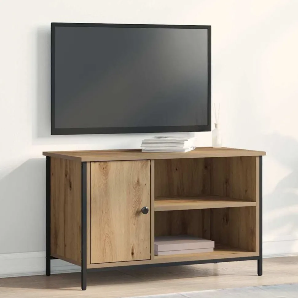 vidaXL TV-kast artisanaal eikenkleurig 80 x 40 x 50 cm Bewerkt hout