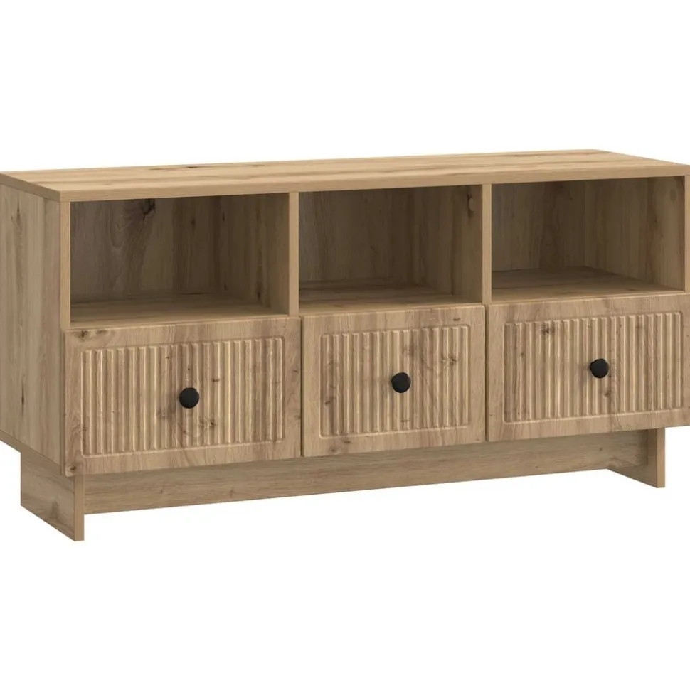 vidaXL TV-kast Artisanaal eiken 102 x 34,5 x 50 cm Bewerkt hout