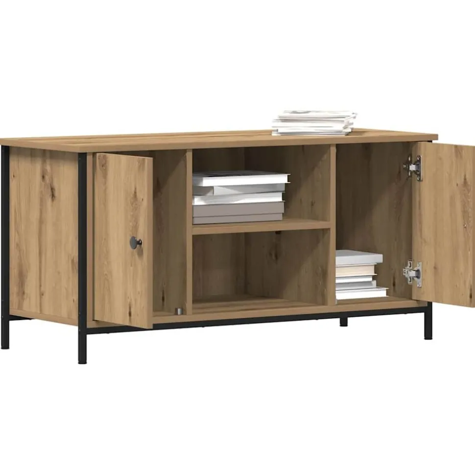 vidaXL TV-kast artisanaal eikenkleurig 100 x 40 x 50 cm Bewerkt hout