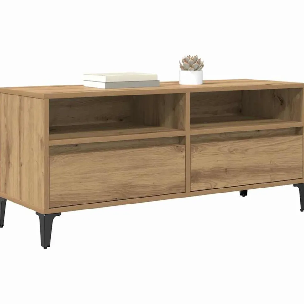 vidaXL TV-kast met lade Artisan Eiken 100 x 34,5 x 44,5 cm