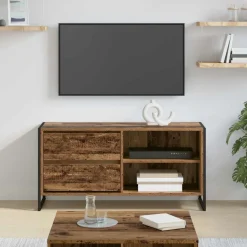 vidaXL TV-kast met lade Oud Hout 100 x 36 x 49,5 cm Bewerkt hout