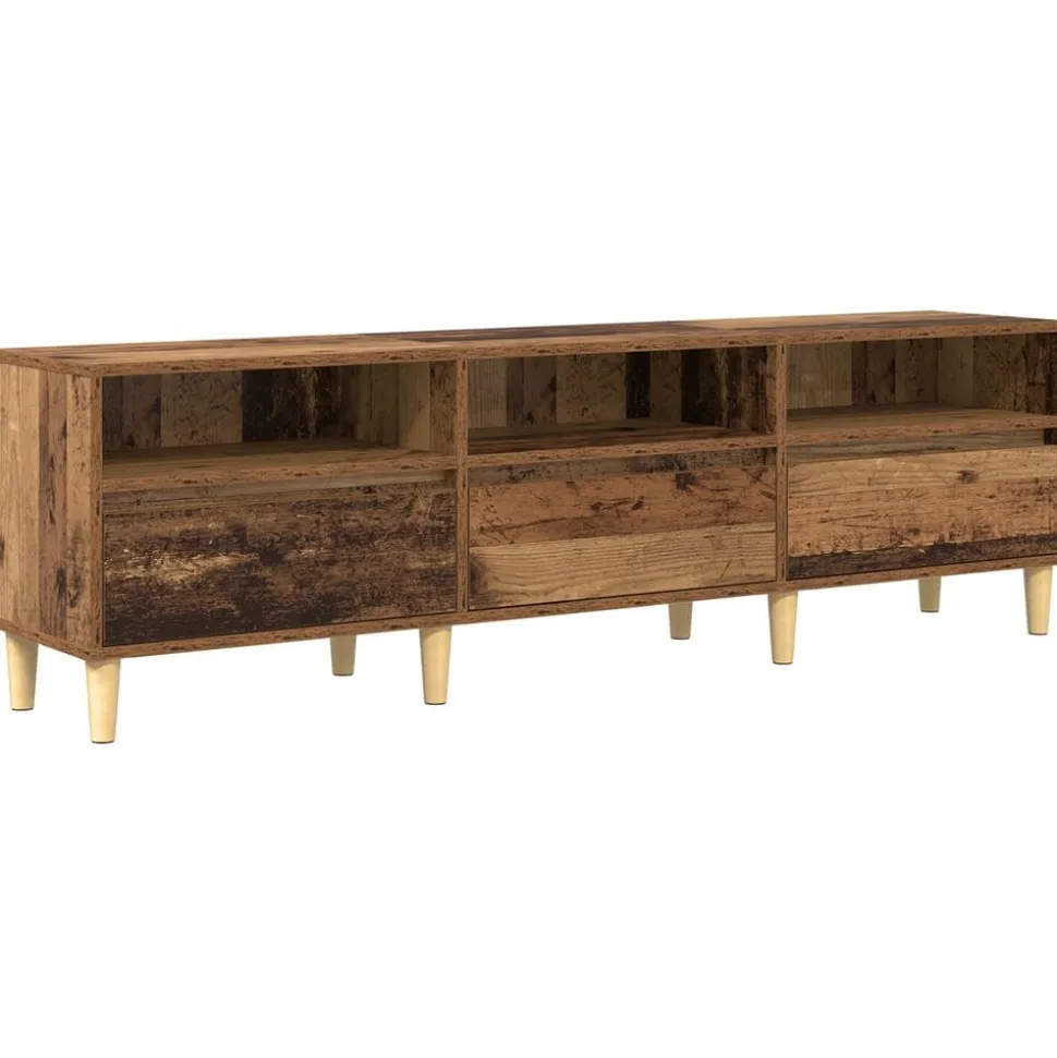 vidaXL TV-kast met lade Oud Hout 150 x 30 x 45 cm Bewerkt hout