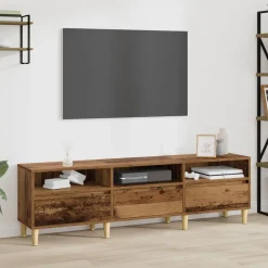 vidaXL TV-kast met lade Oud Hout 150 x 30 x 45 cm Bewerkt hout
