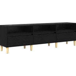vidaXL TV-kast met lade Zwart Eiken 150 x 30 x 45 cm Bewerkt hout