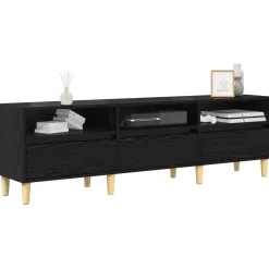 vidaXL TV-kast met lade Zwart Eiken 150 x 30 x 45 cm Bewerkt hout