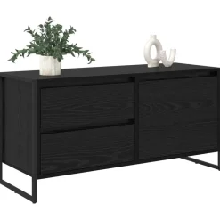 vidaXL TV-kast met lade Zwart Eiken 100 x 36 x 49.5 cm Bewerkt hout