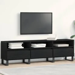 vidaXL TV-kast met lade Zwart Eiken 150 x 30 x 44,5 cm Bewerkt hout