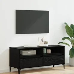 vidaXL TV-kast met lade Zwart Eiken 100 x 34,5 x 44,5 cm