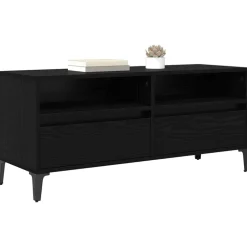 vidaXL TV-kast met lade Zwart Eiken 100 x 34,5 x 44,5 cm