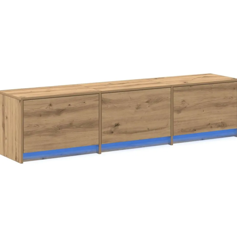 vidaXL TV-kast met LED Artisan Eiken 165 x 34 x 40 cm Bewerkt hout