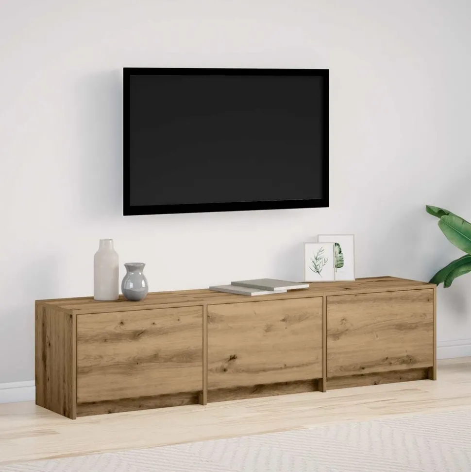 vidaXL TV-kast met LED Artisan Eiken 165 x 34 x 40 cm Bewerkt hout