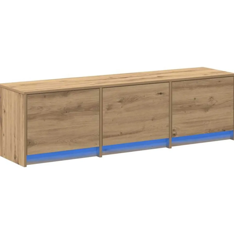 vidaXL TV-kast met LED met lade Ambachtelijk eiken 140 x 34 x 40 cm