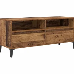 vidaXL TV-kast Oud Hout 100 x 34,5 x 44,5 cm Gemonteerd hout en ijzer