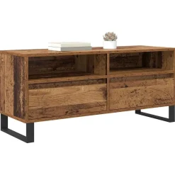 vidaXL TV-kast Oud Hout 100 x 34,5 x 44,5 cm Gemonteerd hout en ijzer