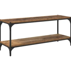 vidaXL TV-kast Oud Hout 100x33x41cm Gemonteerd hout en ijzer