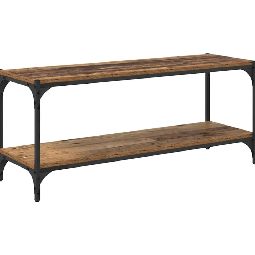 vidaXL TV-kast Oud Hout 100x33x41cm Gemonteerd hout en ijzer
