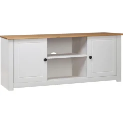 vidaXL Tv-kast Panama Range 120x40x50 cm massief grenenhout wit