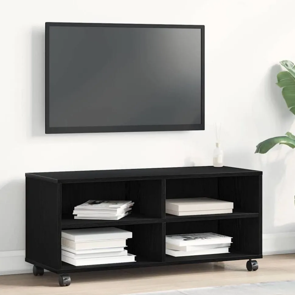 vidaXL TV-kast Zwart 90 x 35 x 40,5 cm Bewerkt hout