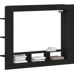vidaXL TV-kast Zwart eiken 152 x 22 x 113 cm Bewerkt hout