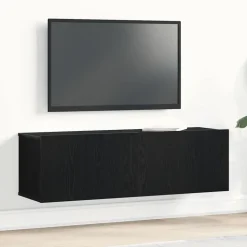 vidaXL TV-kast Zwart Eiken 100 x 30 x 30 cm Bewerkt hout